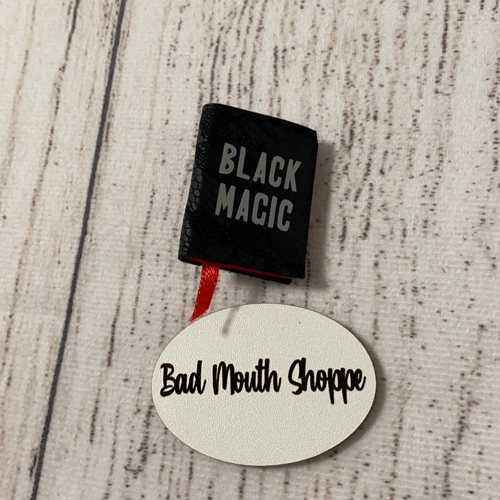 *Witchwood Bags Vegan Leather Mini Bound Book Lapel Pin in Black Magic